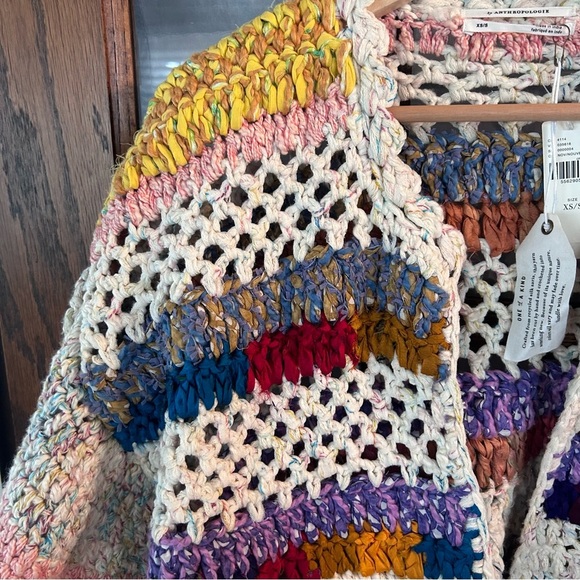 Size XS/S Anthropologie Mia Hand-Knit Cropped Cardigan NWT Rare - Picture 8 of 11